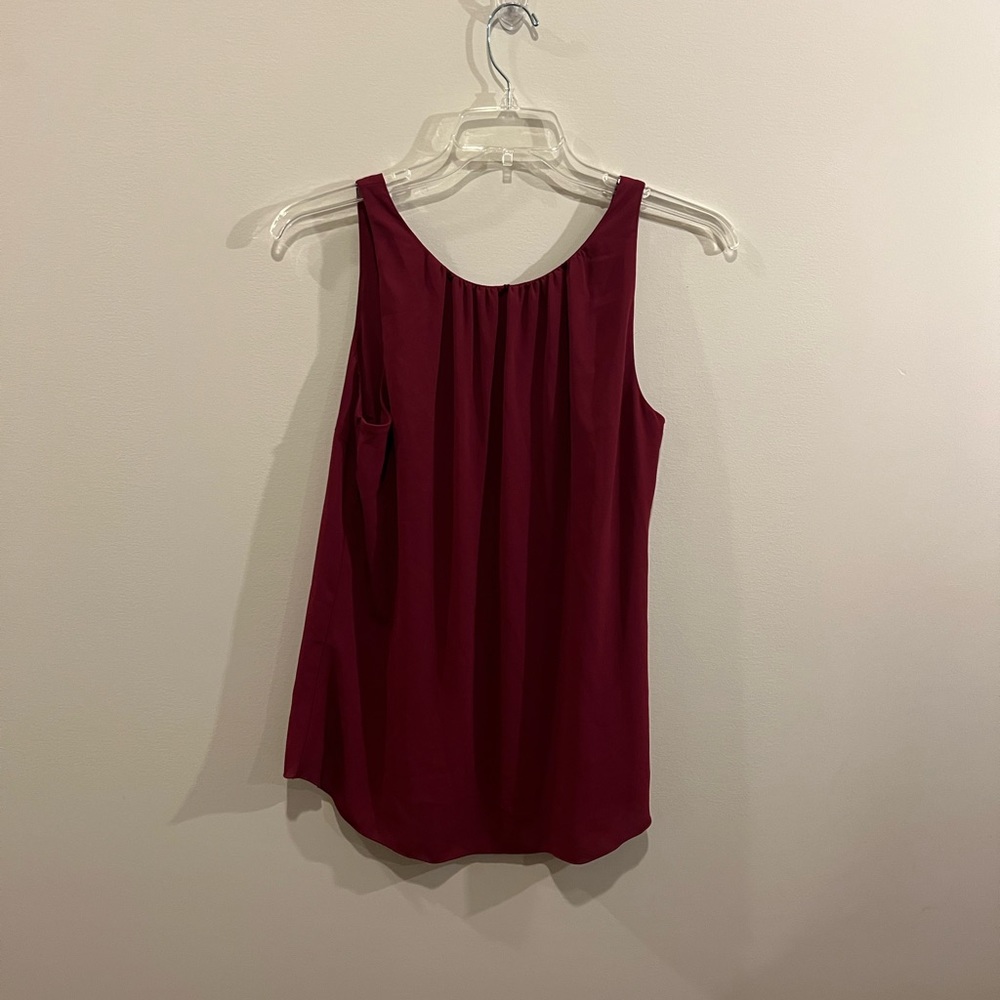 VeronicaM High Low Burgundy Tank Blouse- Size Small